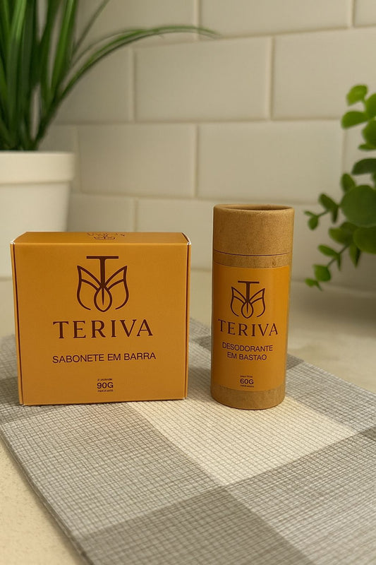 Kit Essencial Teriva – 2 Sabonetes + 1 Desodorante + Eco Bag de Brinde